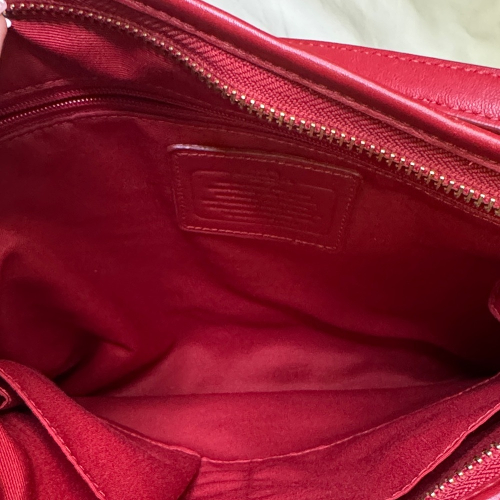 Coach Signature Monogram Crossbody Bag and Wallet Set Brown Red Stripe‎ - Picture 7 of 13